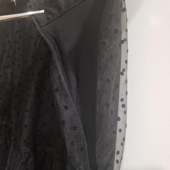H&M Tulle Mesh Polka Dot 2 Tier A-Line Knee Length Skirt Side Zip - Size 12. - Picture 2 of 7